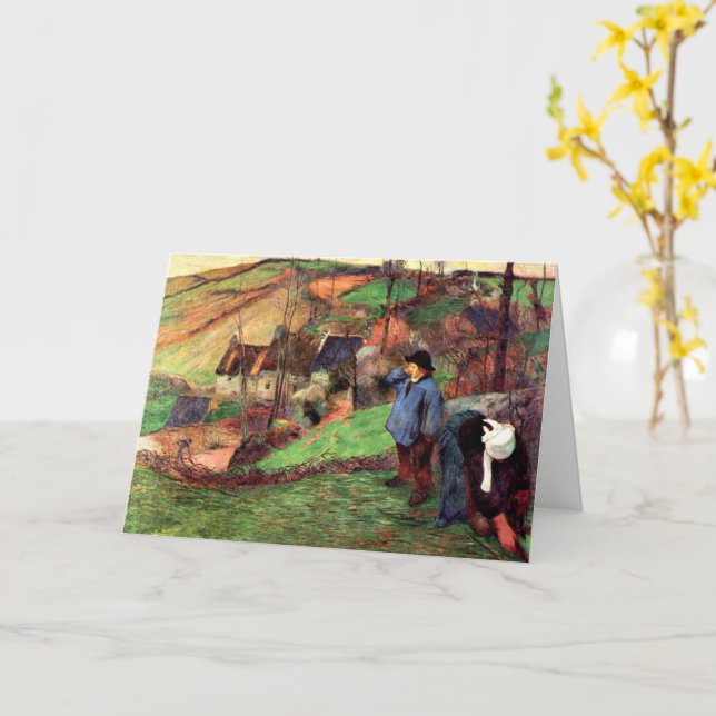 Tarjeta Gauguin - Paisaje de Bretaña (flor amarilla)