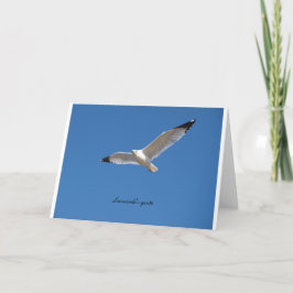 Tarjeta Gaviota huyendo con la cita de Leonardo