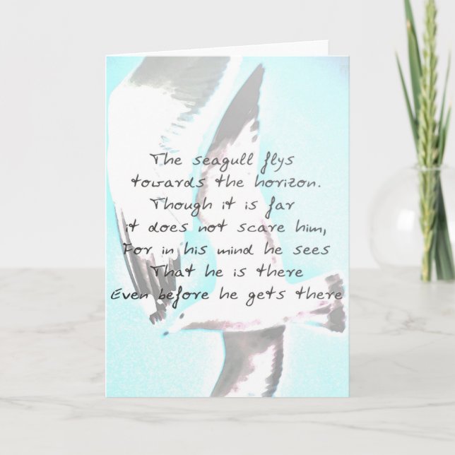 Tarjeta Gaviota inspiradora (Anverso)