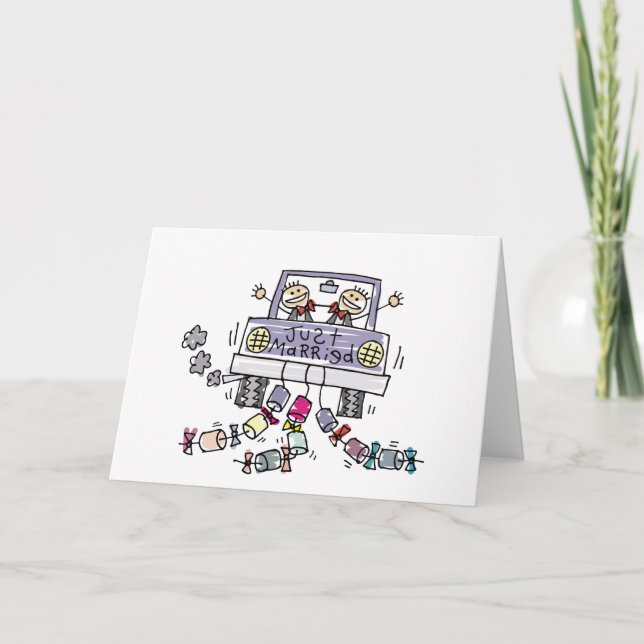 Tarjeta gay Boda recién casada (Anverso)
