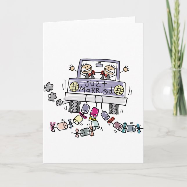 Tarjeta gay Boda recién casada (Anverso)