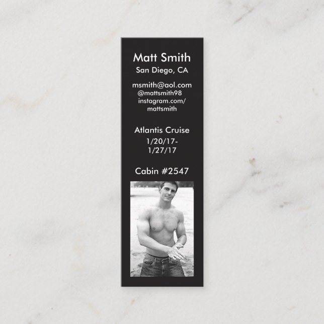 Tarjeta gay de la travesía (Anverso)