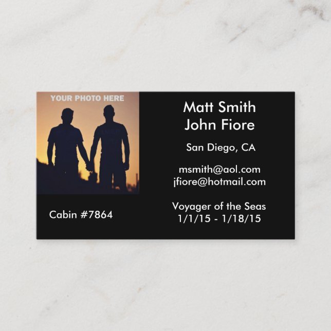 Tarjeta gay de la travesía (Anverso)