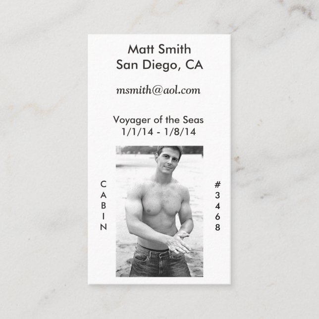 Tarjeta gay de la travesía (con la parte (Anverso)