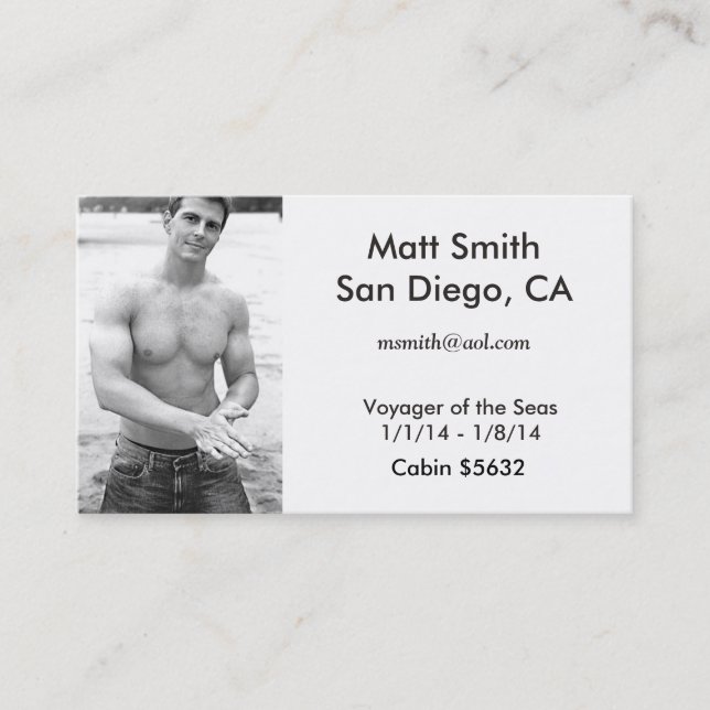 Tarjeta gay de la travesía (con la parte (Anverso)