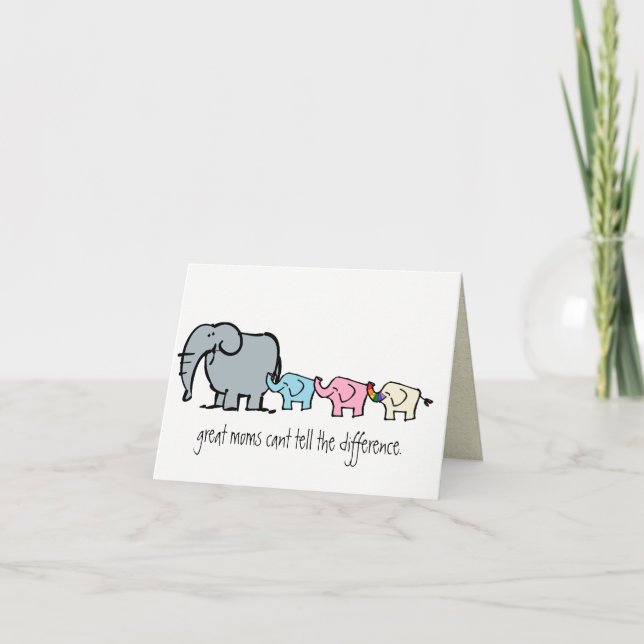 tarjeta gay del Día de la Madre del elefante (Anverso)
