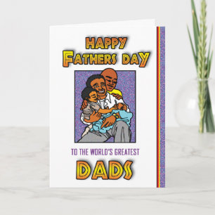 Tarjeta Gay - día de padres feliz - 2 papás
