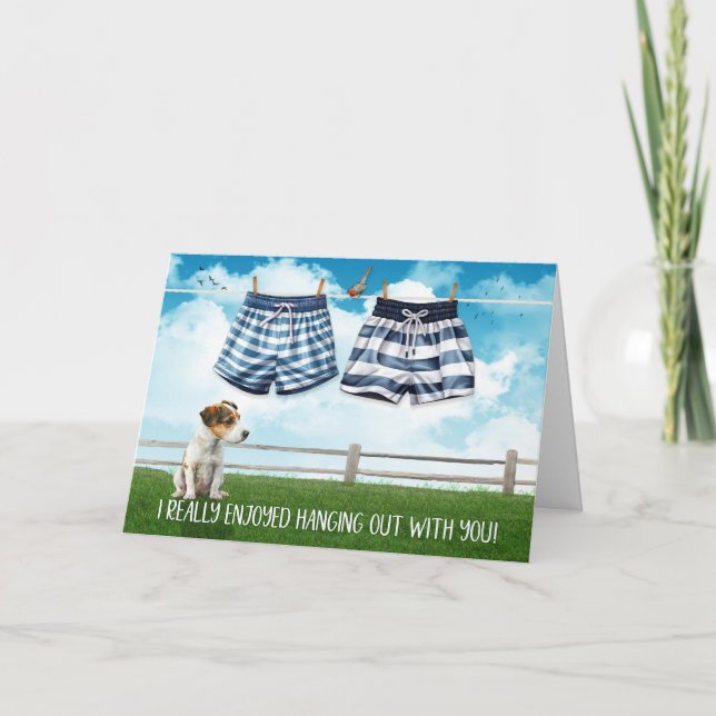 Tarjeta Gay Encantado De Colgar Con Tiros De Nadar (Anverso)