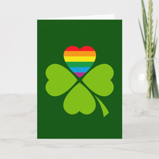 Tarjeta Gay Lucky Clover (Anverso)