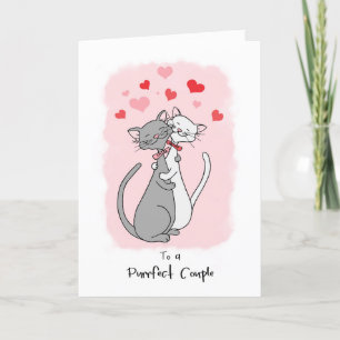Tarjeta Gay Purrfect Couple Valentines Cute Cats Card