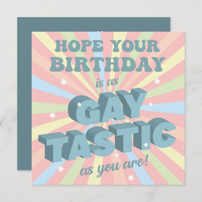 Tarjeta Gay Tastic Birthday (Anverso / Reverso)