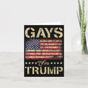 Tarjeta Gays Por Trump Bandera Americana de Rayas y Estrel