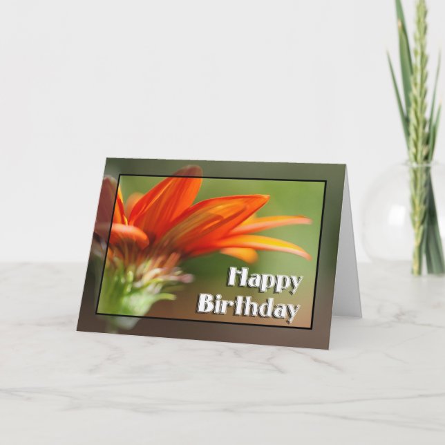 Tarjeta Gazania Happy Birthday (Anverso)