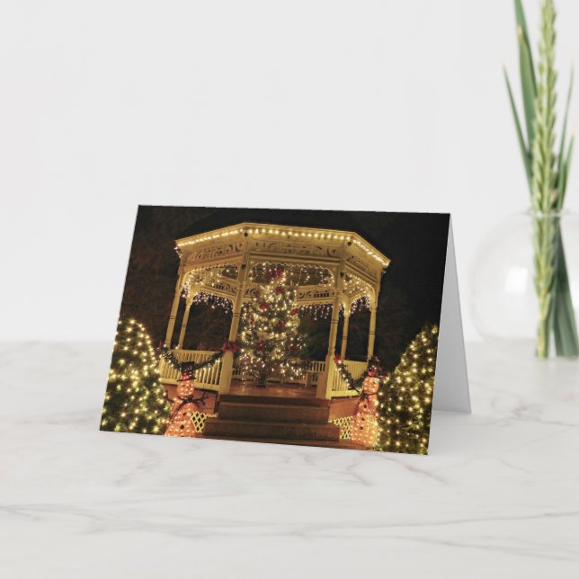 Tarjeta Gazebo vestido para el navidad (Anverso)