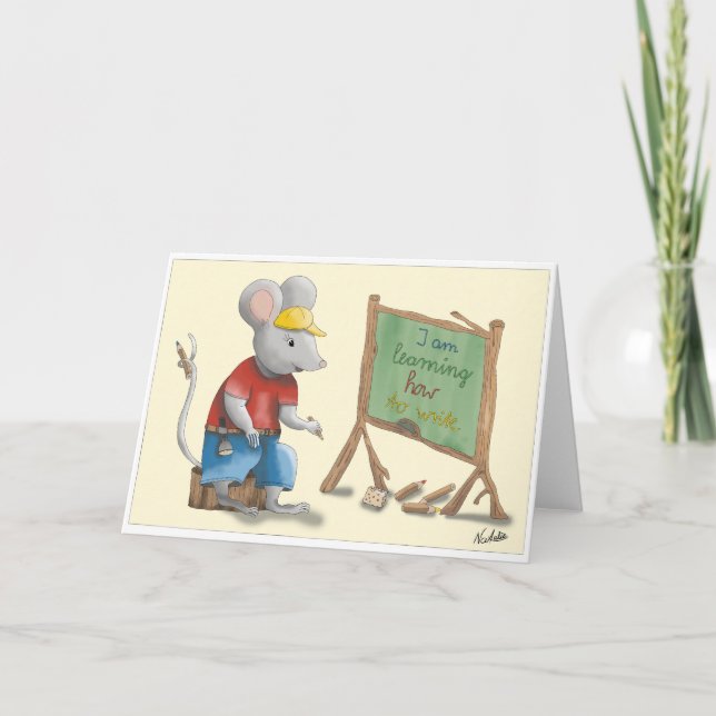 Tarjeta GB School enrollment card, lovingly hand-drawn boy (Anverso)