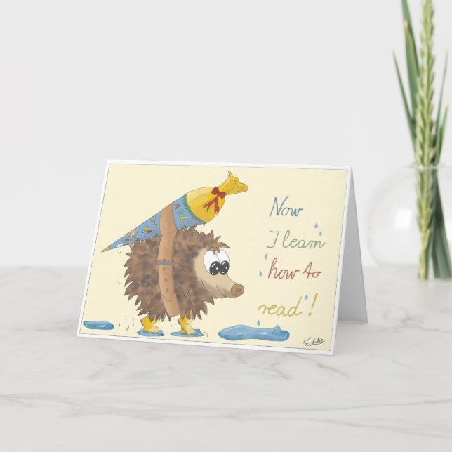 Tarjeta GB School enrollment card, lovingly hand-drawn boy (Anverso)