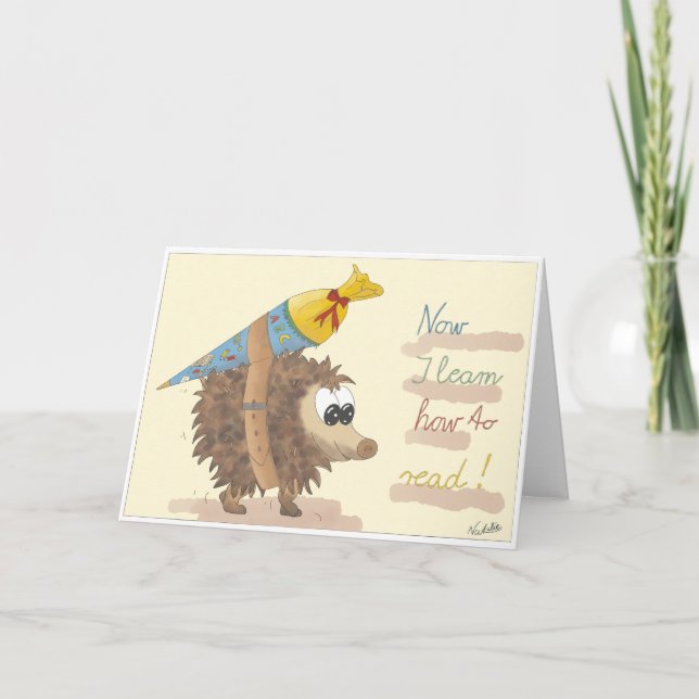 Tarjeta GB School enrollment card, lovingly hand-drawn boy (Anverso)