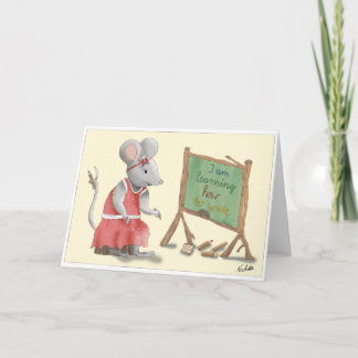 Tarjeta GB School enrollment card, lovingly hand-drawn gir