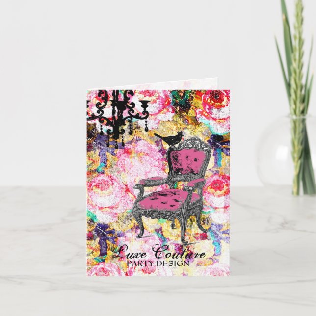 Tarjeta GC Fabularmente francés Shabby Rosa (Anverso)