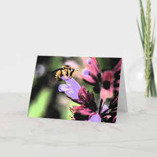Tarjeta Gcnm de abeja y flor