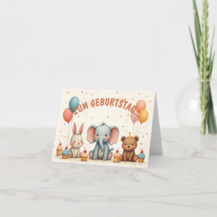 Tarjeta Geburtstagsfreude mit tierischen Freunden