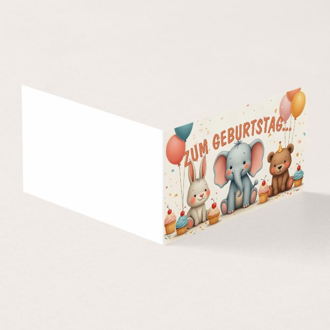 Tarjeta Geburtstagsfreude mit tierischen Freunden (Exterior)