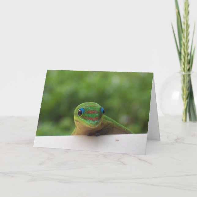 Tarjeta Gecko en el notecard de las zonas tropicales (Anverso)