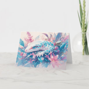 Tarjeta Geco Místico Entre Vibrantes Flores