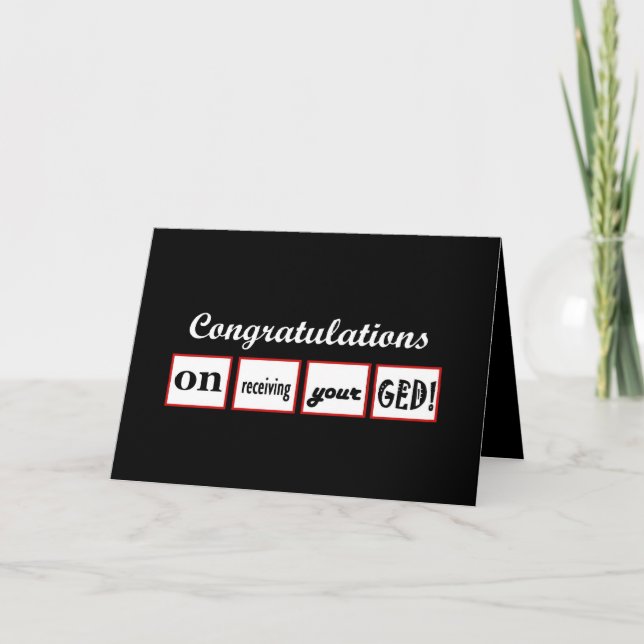 Tarjeta GED - NOMBRE PERSONALIZADO Felicitaciones - (Anverso)