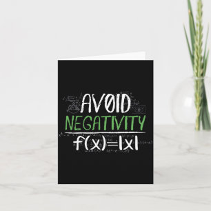 Tarjeta Geek de Matemáticas Divertido Evita la Negatividad