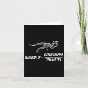 Tarjeta Geek matemático dinosaurio ecuación Velociraptor V