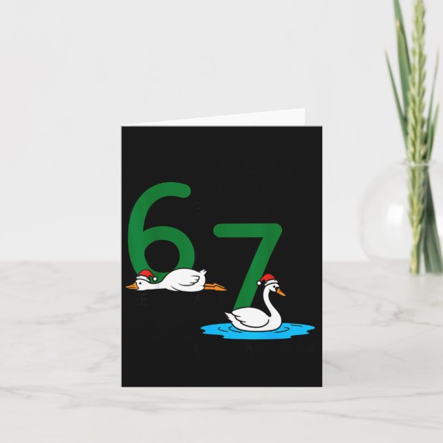 Tarjeta Geese A Laying Swans A Swimming 67 Six Geese Seven (Anverso)