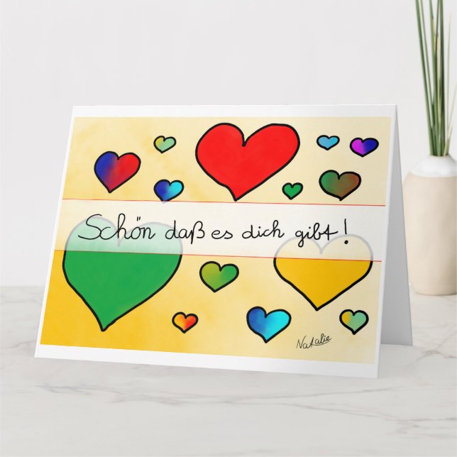 Tarjeta Gefaltete Grußkarte Schön, dass es dich gibt (Anverso)