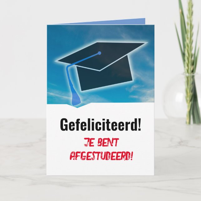Tarjeta ¡Gefeliciteerd, idioma holandés! Graduación holand (Anverso)