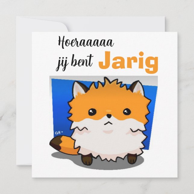 Tarjeta Gefeliciteerd vos, fox (Anverso)