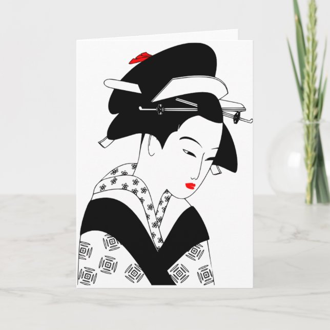 Tarjeta Geisha japonés (Anverso)