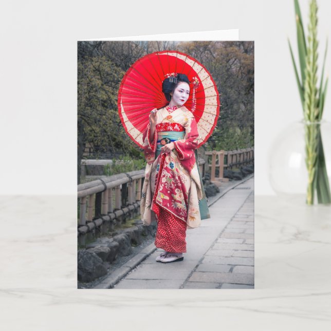 Tarjeta Geisha japonés en Kyoto (Anverso)