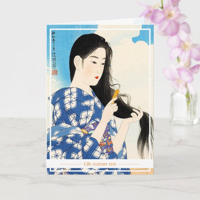 Tarjeta Geisha lady oriental japonesa clásica maiko (Orquídea)