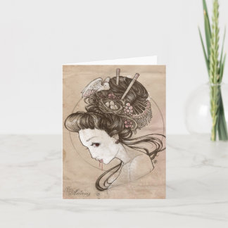 Tarjeta Geisha Notecard del zombi