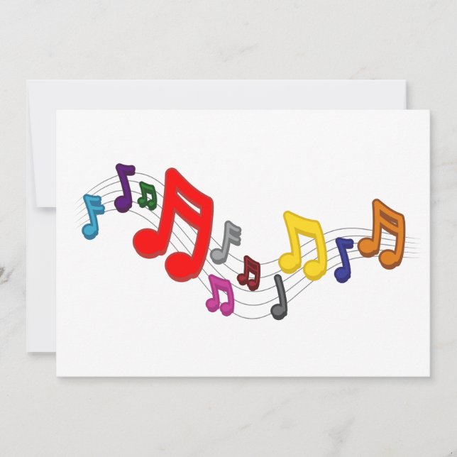 Tarjeta Gekleurde muziek, balken. Liefde voor muziek. (Anverso)