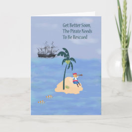 Tarjeta Gel Well para niño joven con pirata