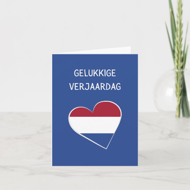 Tarjeta Gelukkige verjaardag, feliz cumpleaños holandés (Anverso)