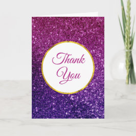 Tarjeta Gemas de chispas rosadas y púrpura gracias