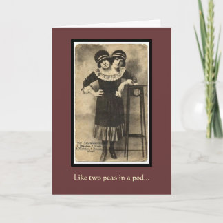 Tarjeta Gemelos siameses vintage