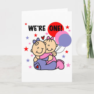 Tarjeta Gemelos somos camisetas de cumpleaños y regalos