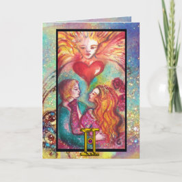 TARJETA GEMINI, AMANTES DE TAROT ASTROLOGY ZODIAC CUMPLEAÑ