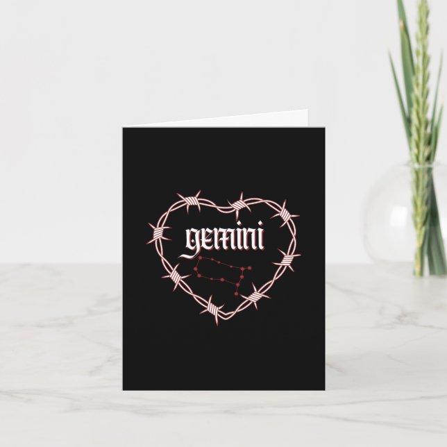 Tarjeta Gemini Constellation Gothic Edgy Cumpleaños (Anverso)