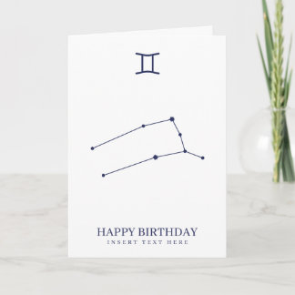 Tarjeta Gemini Estrella Zodiac Signo Personalizado Cumplea