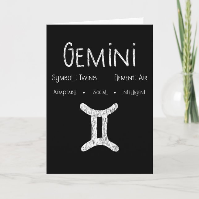 Tarjeta Gemini Horoscope Astrología Estrella Signo de cump (Anverso)