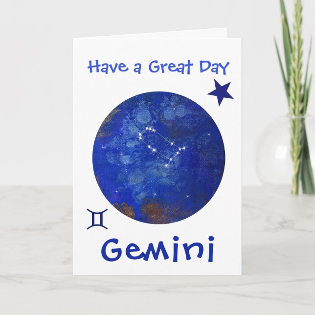 Tarjeta Gemini Horoscope, Tarjeta de Cumpleaños (Anverso)